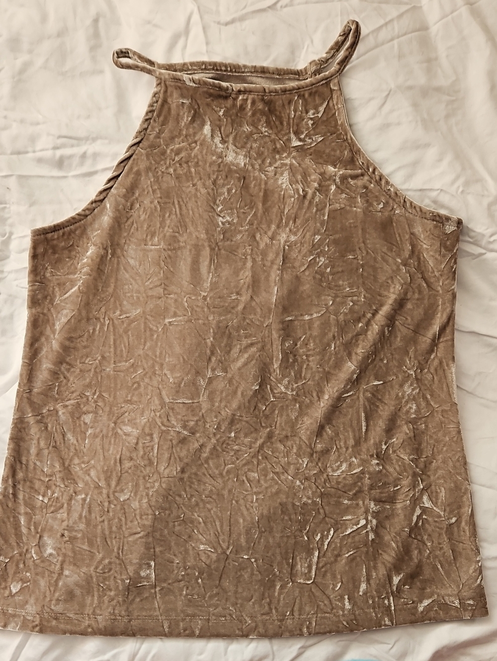 ✨️3 for $20 or 5 for $25✨️ Crushed Velvet High Neck Tanktop